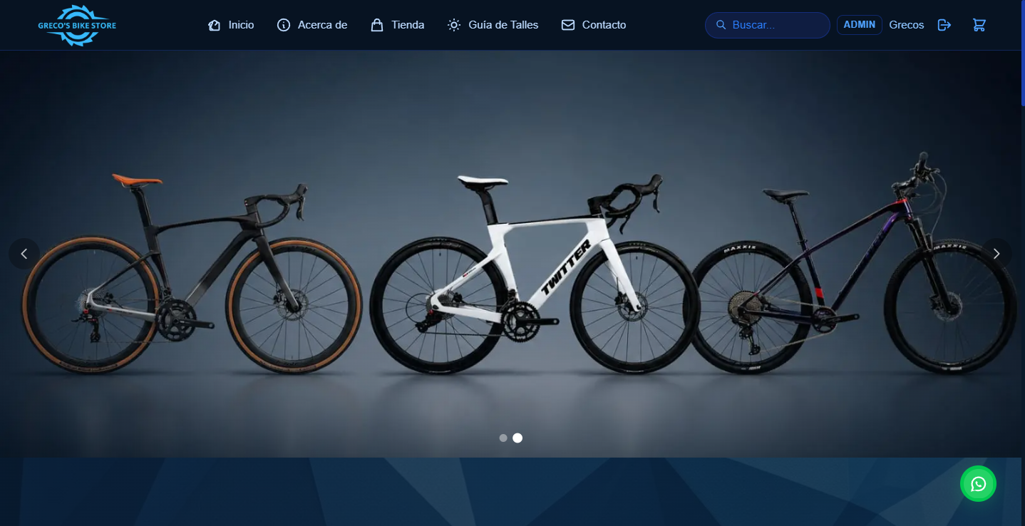 Greco's Bike Store tienda online - vista escritorio